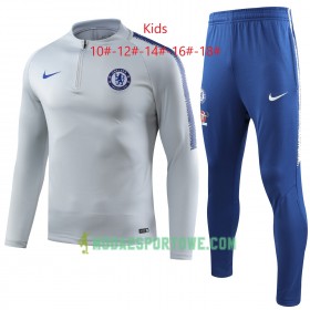 Chelsea Dziecięcy Komplet Bluzy Treningowe Szary Biały 2018/19